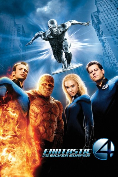 Постер к фильму Фантастическая четверка: Вторжение Серебряного серфера (2007)